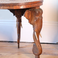Antique Anglo-Indian Elephant Table – Hand-Carved Cultural Art
