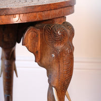 Antique Anglo-Indian Elephant Table – Hand-Carved Cultural Art