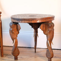 Antique Anglo-Indian Elephant Table – Hand-Carved Cultural Art