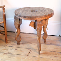 Antique Anglo-Indian Elephant Table – Hand-Carved Cultural Art