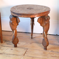 Antique Anglo-Indian Elephant Table – Hand-Carved Cultural Art