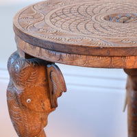 Antique Anglo-Indian Elephant Table – Hand-Carved Cultural Art