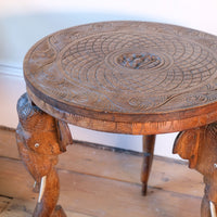 Antique Anglo-Indian Elephant Table – Hand-Carved Cultural Art