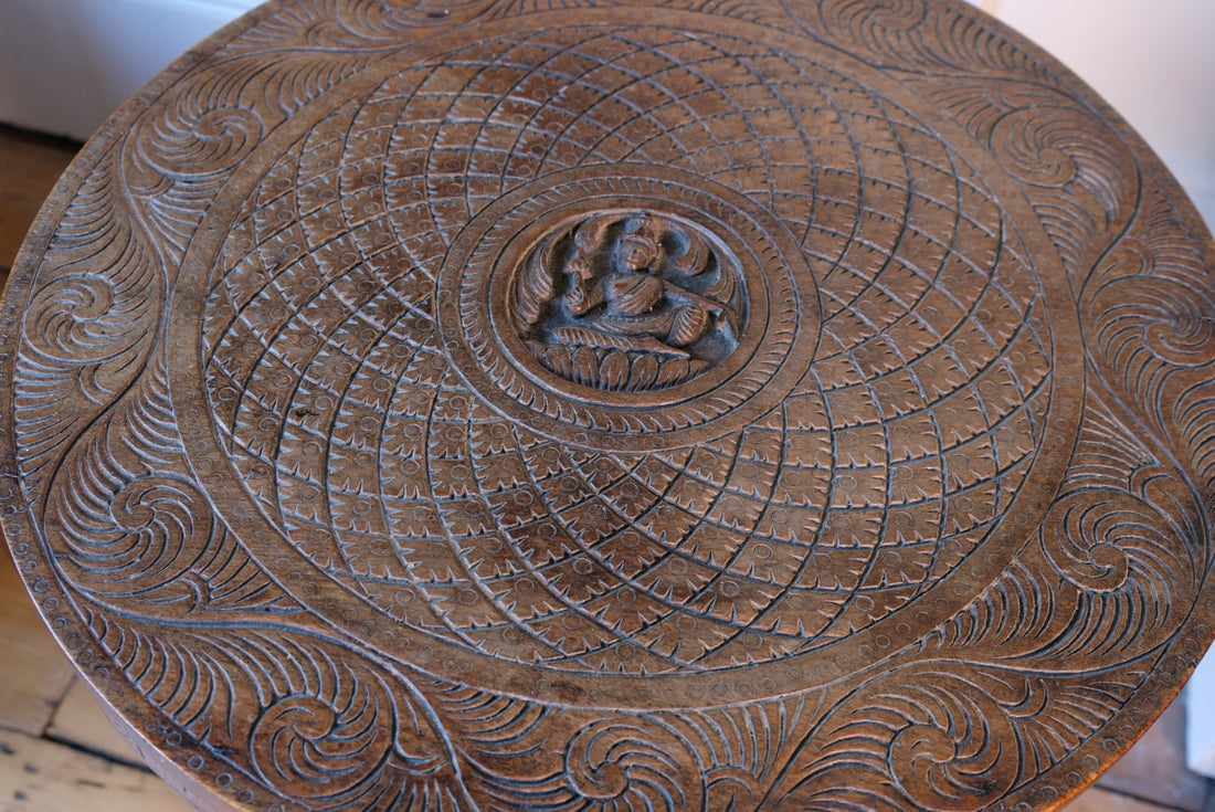 Antique Anglo-Indian Elephant Table – Hand-Carved Cultural Art