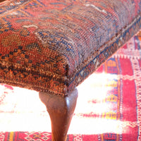 19th Century Walnut Footstool With A Shiraz Rug