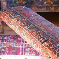 19th Century Walnut Footstool With A Shiraz Rug