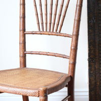 Regency Faux Bamboo Painted Chair with Rattan Seat, c.1820