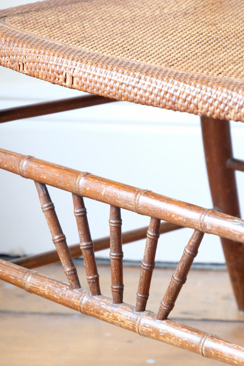Regency faux bamboo painted chair with rattan seat and sunburst back, circa 1820