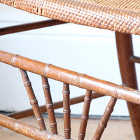 Regency faux bamboo painted chair with rattan seat and sunburst back, circa 1820