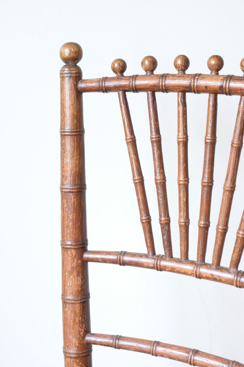 Regency Faux Bamboo Painted Chair with Rattan Seat, c.1820