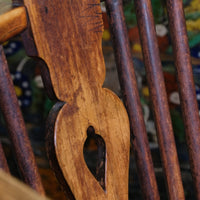 19th‑century Windsor wheelback armchair turned spindles elm seat