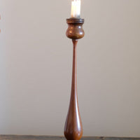 Candlesticks made from teak of HMS Terrible 1895 with brass plaque