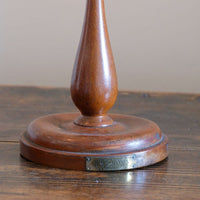 Candlesticks made from teak of HMS Terrible 1895 with brass plaque