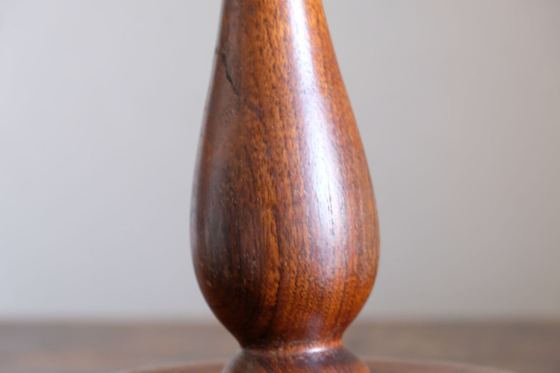 Candlesticks made from teak of HMS Terrible 1895 with brass plaque