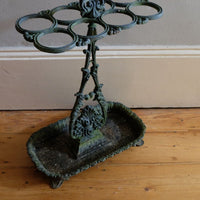 Cast-iron umbrella stick stand 19th century fleur-de-lis