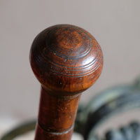 Carved Mahogany Snake‑Entwined Folk Art Walking Stick
