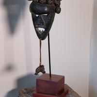 Authentic Salampasu tribal warrior initiation mask from the Democratic Republic of Congo