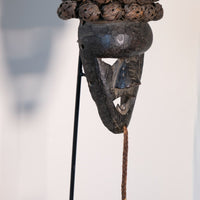 Authentic Salampasu tribal warrior initiation mask from the Democratic Republic of Congo