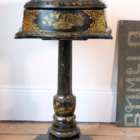 Chinoiserie Teapoy table with a serpentine sarcophagus-shaped top