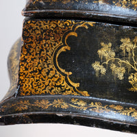 Chinoiserie Teapoy table with a serpentine sarcophagus-shaped top