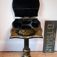 Chinoiserie Teapoy table with a serpentine sarcophagus-shaped top