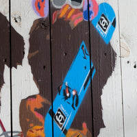 Naïve street stencil artwork Three Wise Monkeys mounted on wood – late 20th century