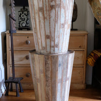 Vintage painted tub tables stacked up