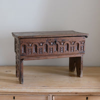 18th century English oak carved Bible box coffer