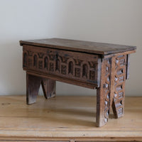 18th century English oak carved Bible box coffer