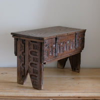 18th century English oak carved Bible box coffer