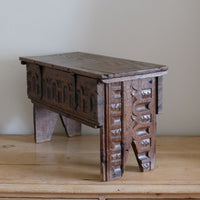 18th century English oak carved Bible box coffer