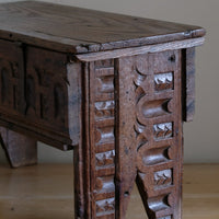 18th century English oak carved Bible box coffer