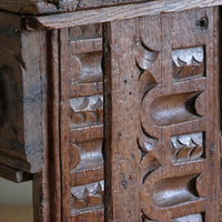 18th century English oak carved Bible box coffer