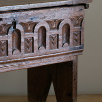 18th century English oak carved Bible box coffer