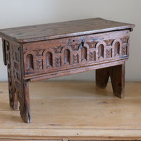 18th century English oak carved Bible box coffer