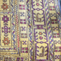 Handwoven Afghan Tribal Suzani Kilim Rug with Embroidered Geometric Patterns in Mustard Yellow and Red