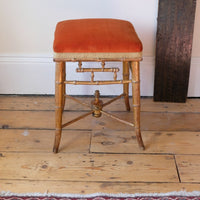 Regency giltwood faux bamboo music stool with swept out legs