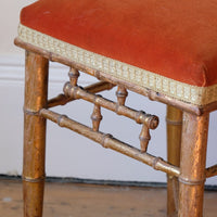 Regency giltwood faux bamboo music stool with swept out legs