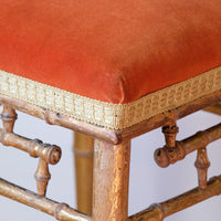 Regency giltwood faux bamboo music stool with swept out legs