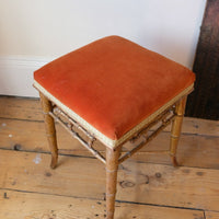 Regency giltwood faux bamboo music stool with swept out legs