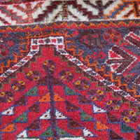 Persian Shiraz rug red ground animal motifs