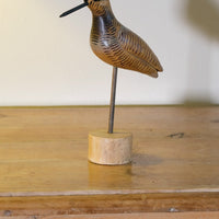 Painted Hand-Carved Folk Art Bird | Unique Rustic Decorative Object