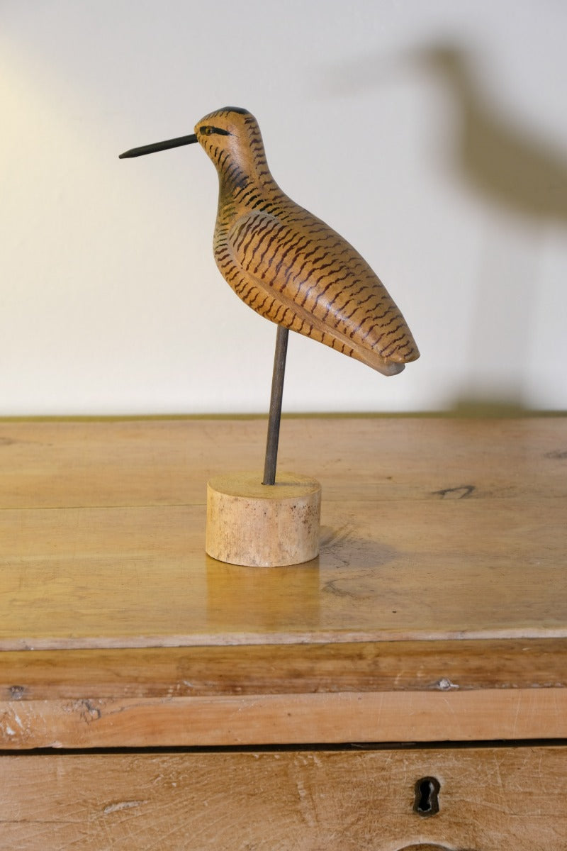 Painted Hand Carved Folk Art Bird One‑of‑a‑Kind Rustic Decor Piece