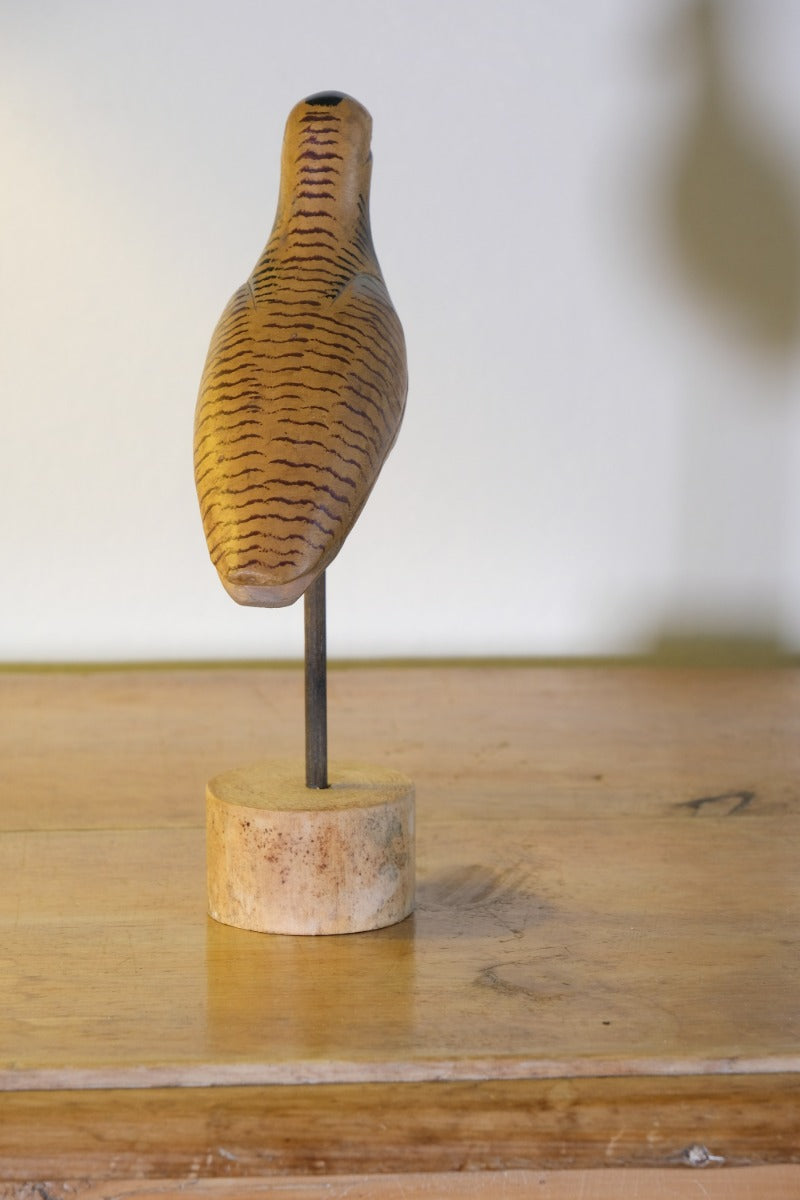Painted Hand Carved Folk Art Bird One‑of‑a‑Kind Rustic Decor Piece