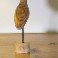 Painted Hand-Carved Folk Art Bird | Unique Rustic Decorative Object
