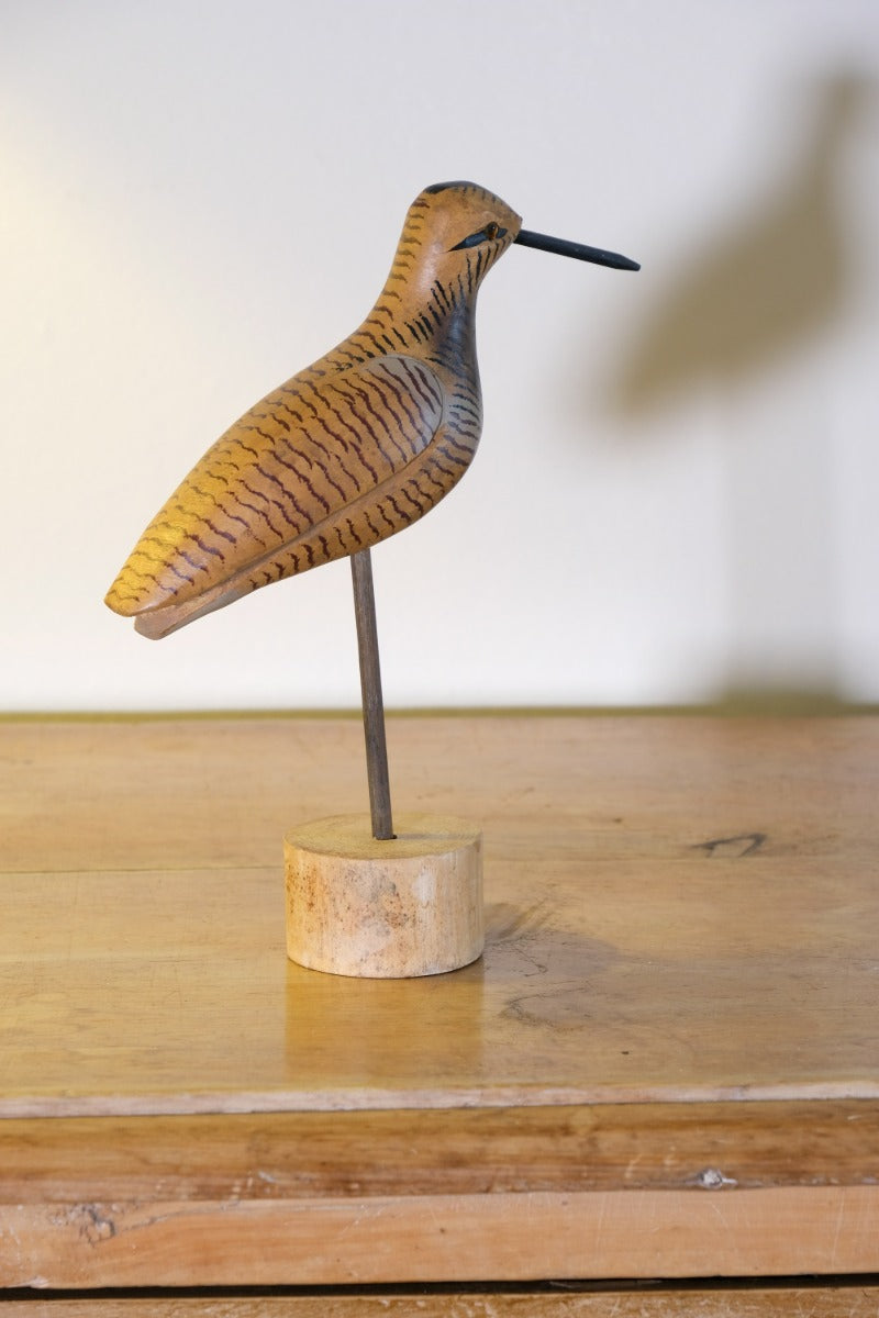 Painted Hand Carved Folk Art Bird One‑of‑a‑Kind Rustic Decor Piece