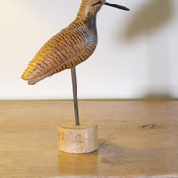 Painted Hand-Carved Folk Art Bird | Unique Rustic Decorative Object