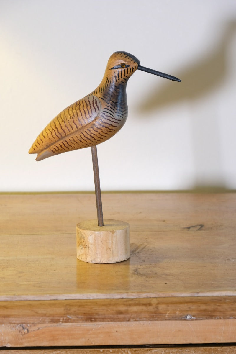 Painted Hand Carved Folk Art Bird One‑of‑a‑Kind Rustic Decor Piece