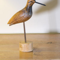 Painted Hand-Carved Folk Art Bird | Unique Rustic Decorative Object