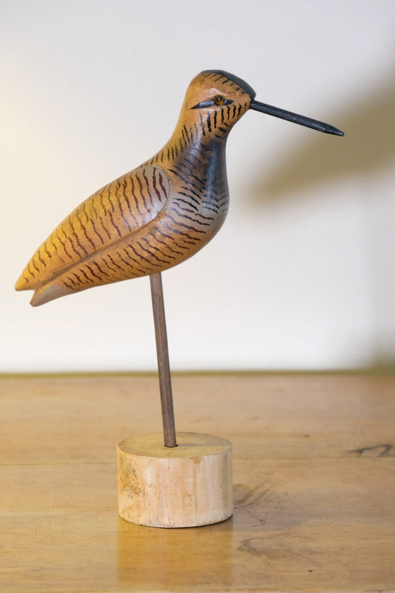 Painted Hand Carved Folk Art Bird One‑of‑a‑Kind Rustic Decor Piece